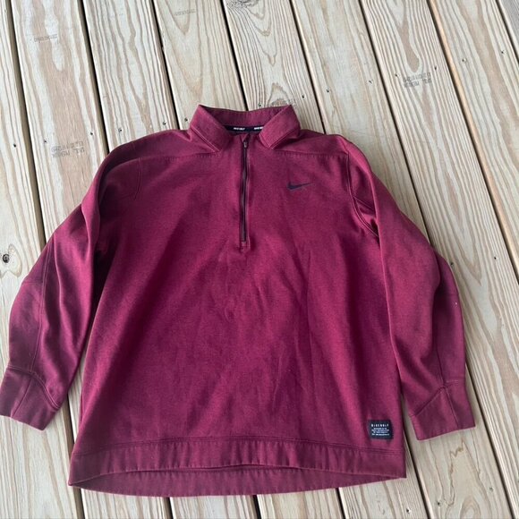 Nike Golf Pullover Fleece lined Quarter Zip Sweatshirt Maroon XL - Picture 1 of 9